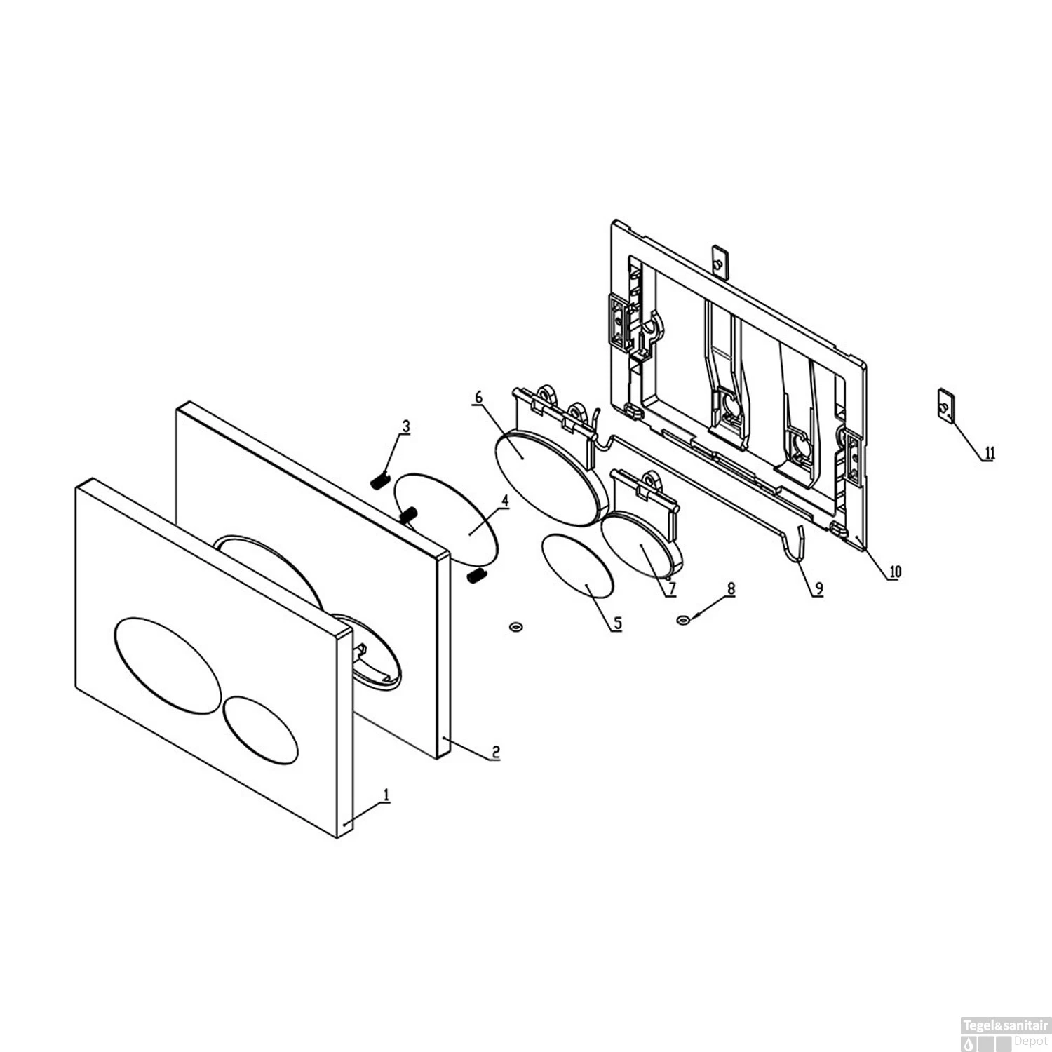Drukplaat Voor Inbouwreservoir Wiesbaden X32 Metal Mat Wit 3 Drukplaat Voor Inbouwreservoir Wiesbaden X32 Metal Mat Wit - Afbeelding 3