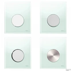 Urinoir Set Salenzi Hung Achterinlaat Mat Zwart Met TECE Loop Drukplaat Glas -Zalig Baden Verkoopwinkel drukplaten loop mintgroen 1