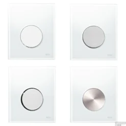 Urinoir Set Salenzi Hung Achterinlaat Mat Zwart Met TECE Loop Drukplaat Glas -Zalig Baden Verkoopwinkel drukplaten loop wit 1