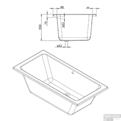Ligbad Duo Wiesbaden Dahlia Santino Inbouw 180x80x49 Cm Wit -Zalig Baden Verkoopwinkel duobad hatelli dahlia 190x75cm 45 diep wit technisch 2 1
