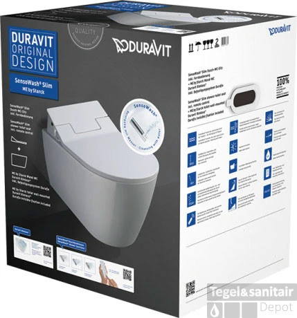 Duravit Douche WC SensoWash Slim ME By Starck Met Closetzitting 37.3x57x10.6 Cm Keramiek En Duroplast Wit - Afbeelding 4