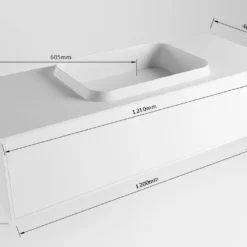 Badkamermeubelset Mondiaz Erin 120 Cm Met 1 Lade Met RIDGE Wastafel Midden Talc Zonder Kraangaten Greeploos Mat Ocher -Zalig Baden Verkoopwinkel erin 120cm center 11313763177715 1