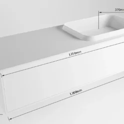 Badkamermeubelset Mondiaz Erin 120 Cm Met 1 Lade Met RIDGE Wastafel Rechts Dark Grey Zonder Kraangaten Greeploos Mat Carrara -Zalig Baden Verkoopwinkel erin 120cm right 11313763177771 1