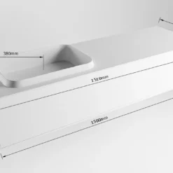 Badkamermeubelset Mondiaz Erin 150 Cm Met 1 Lade Met RIDGE Wastafel Links Linen Zonder Kraangaten Greeploos Mat Ocher -Zalig Baden Verkoopwinkel erin 150cm left 11313763177911