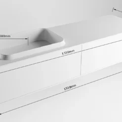 Badkamermeubelset Mondiaz Erin 150 Cm Met 2 Lades Met RIDGE Wastafel Links Urban Met 1 Kraangat Greeploos Mat Washed Oak -Zalig Baden Verkoopwinkel erin 150cm left 2 drawers 11313763177973