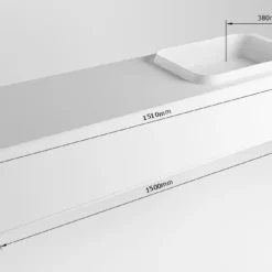 Badkamermeubelset Mondiaz Erin 150 Cm Met 1 Lade Met RIDGE Wastafel Rechts Linen Zonder Kraangaten Greeploos Mat Ocher -Zalig Baden Verkoopwinkel erin 150cm right 11313763178015