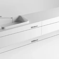 Badkamermeubelset Mondiaz Erin 200 Cm Met 2 Lades Met RIDGE Wastafel Links Talc Zonder Kraangaten Greeploos Mat Greey -Zalig Baden Verkoopwinkel erin 200cm left 2 drawers 11313763178401