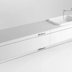 Badkamermeubelset Mondiaz Erin 200 Cm Met 2 Lades Met RIDGE Wastafel Rechts Urban Zonder Kraangaten Greeploos Mat Rust -Zalig Baden Verkoopwinkel erin 200cm right 2 drawers 11313763178456 3