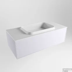 Badkamermeubelset Mondiaz Erin 100 Cm Met 1 Lade Met RIDGE Wastafel Midden Talc Met 1 Kraangat Greeploos Mat Cale -Zalig Baden Verkoopwinkel erin cale ridge talc google 1 0005