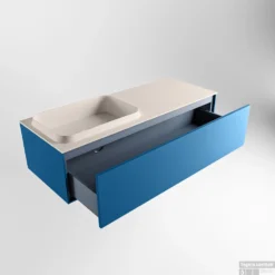 Badkamermeubelset Mondiaz Erin 120 Cm Met 1 Lade Met RIDGE Wastafel Links Linen Met 1 Kraangat Greeploos Mat Jeans -Zalig Baden Verkoopwinkel erin jeans ridge linen google 5 0010