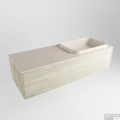 Badkamermeubelset Mondiaz Erin 120 Cm Met 1 Lade Met RIDGE Wastafel Rechts Linen Zonder Kraangaten Greeploos Mat Light Brown Grey -Zalig Baden Verkoopwinkel erin light brown grey ridge linen google 1 0008