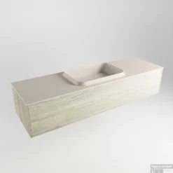 Badkamermeubelset Mondiaz Erin 150 Cm Met 1 Lade Met RIDGE Wastafel Midden Linen Met 1 Kraangat Greeploos Mat Light Brown Grey -Zalig Baden Verkoopwinkel erin light brown grey ridge linen google 1 0016