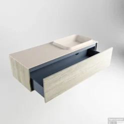 Badkamermeubelset Mondiaz Erin 120 Cm Met 1 Lade Met RIDGE Wastafel Rechts Linen Zonder Kraangaten Greeploos Mat Light Brown Grey -Zalig Baden Verkoopwinkel erin light brown grey ridge linen google 5 0008