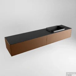 Badkamermeubelset Mondiaz Erin 200 Cm Met 2 Lades Met RIDGE Wastafel Rechts Urban Zonder Kraangaten Greeploos Mat Rust -Zalig Baden Verkoopwinkel erin rust ridge urban google 1 0029