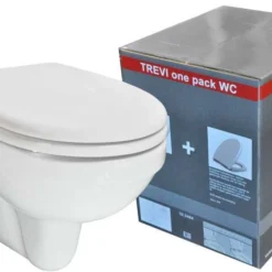 Wandcloset Trevi ONE PACK Met Zitting Wit