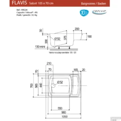 Zitbad Allibert Flavis 105x70 Cm -Zalig Baden Verkoopwinkel flavis 105x70 tech