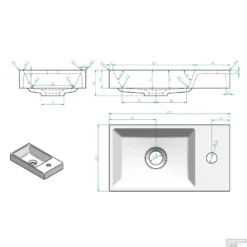 Fonteinkast Sanicare Q40 Schots-Eiken (spiegel Optioneel) -Zalig Baden Verkoopwinkel fonteinkast sanicare q40 hoogglans wit spiegel optioneel detail 2