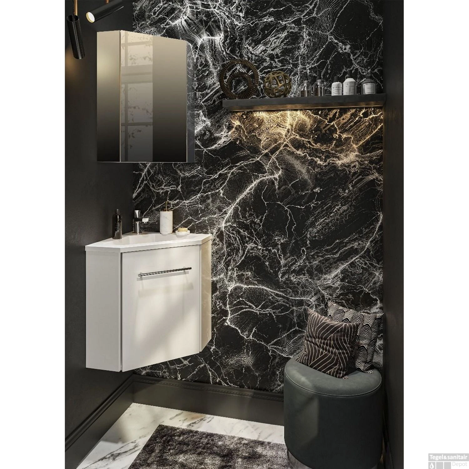 Fonteinmeubel Hangend Allibert Corner Softclose 41 Cm Glanzend Wit 4 Fonteinmeubel Hangend Allibert Corner Softclose 41 Cm Glanzend Wit - Afbeelding 4