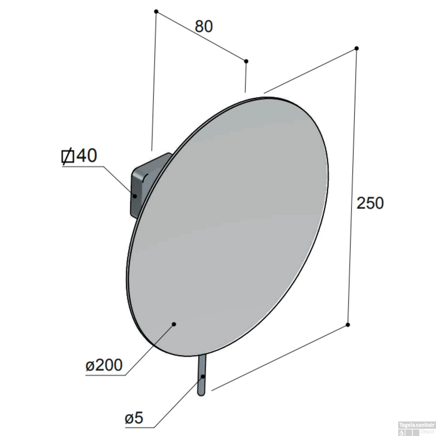 Vergrotingsspiegel Hotbath Gal Wandmontage 20 Cm Geborsteld Nikkel PVD 2 Vergrotingsspiegel Hotbath Gal Wandmontage 20 Cm Geborsteld Nikkel PVD - Afbeelding 2