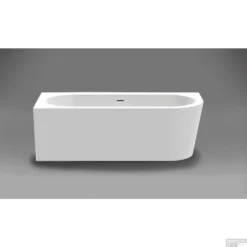 Half Vrijstaand Hoekbad Xenz Charley Links 180x80x60 Cm Acryl Hoogglans Zwart (met Gleuf Overloop)