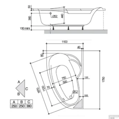 Hoekbad Allibert Ladvia 175x110 Asymmetrisch Rechts 6 Hoekbad Allibert Ladvia 175x110 Asymmetrisch Rechts -Zalig Baden Verkoopwinkel hoekbad allibert ladvia 175x110 asymmetrisch rechts tech2