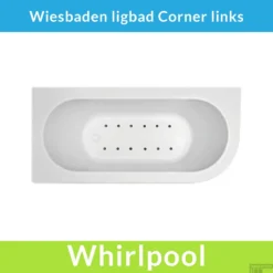 Nieuwe Producten 11 Hoekbad Whirlpool Wiesbaden Corner 180x80x58 Cm Luchtsysteem Met Gunmetal Jets En Waste Links Wit