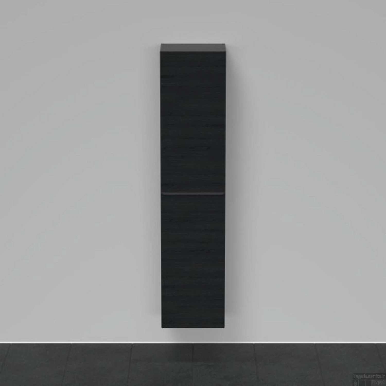 Hoge Kast Duravit D-Neo Kolomkast Wand 176 Cm Rechtsdraaiend Mat Eiken Zwart - Afbeelding 2