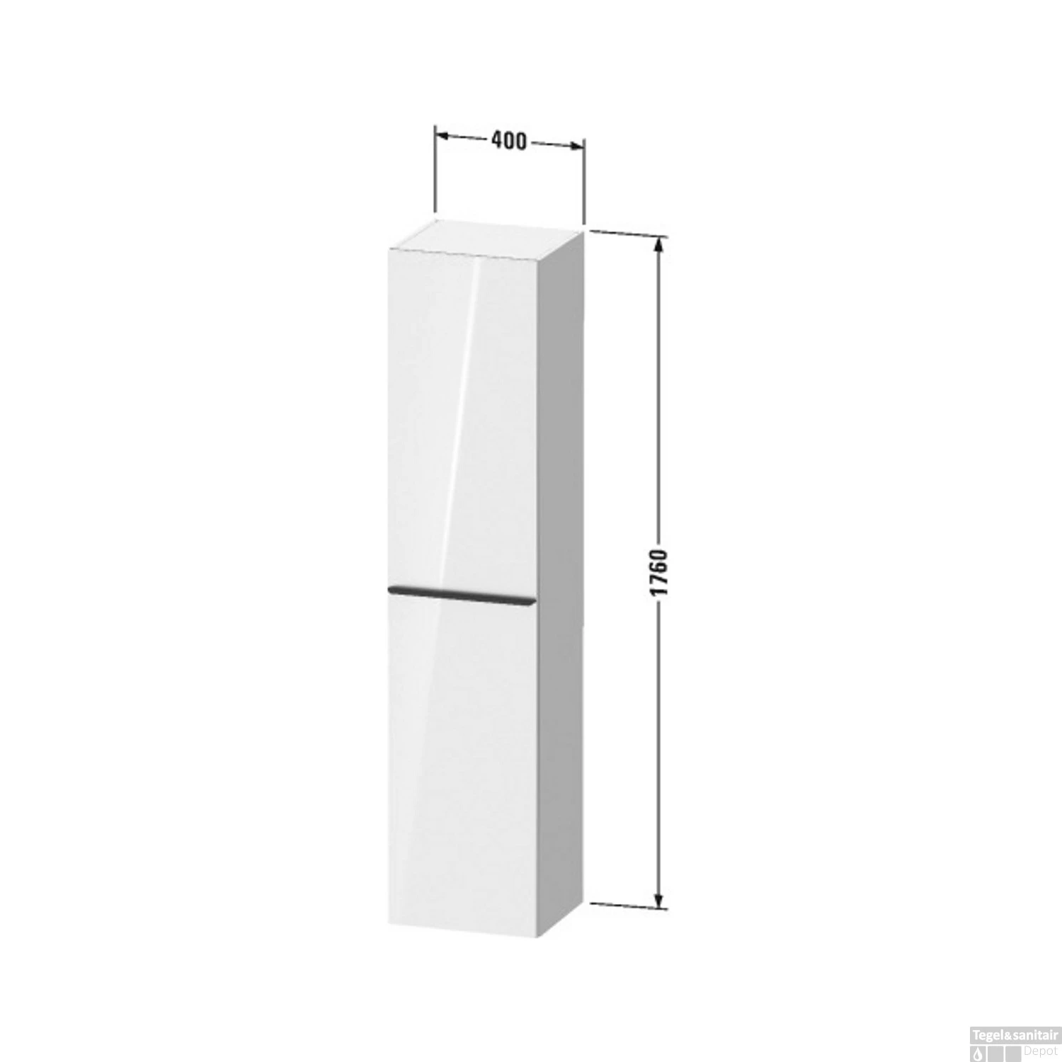 Hoge Kast Duravit D-Neo Kolomkast Wand 176 Cm Rechtsdraaiend Mat Taupe - Afbeelding 3