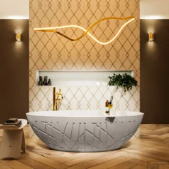 HOLM Vrijstaand Bad 180x85cm Kleur Linen / Talc 11 HOLM Vrijstaand Bad 180x85cm Kleur Linen / Talc -Zalig Baden Verkoopwinkel holm 2 00004