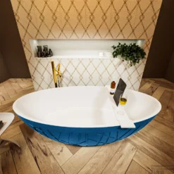 HOLM Vrijstaand Bad 180x85cm Kleur Jeans / Talc 12 HOLM Vrijstaand Bad 180x85cm Kleur Jeans / Talc -Zalig Baden Verkoopwinkel holm 3 00013