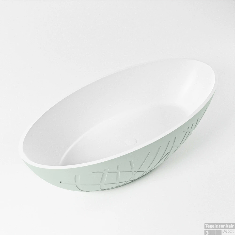 HOLM Vrijstaand Bad 180x85cm Kleur Greey / Talc 1 HOLM Vrijstaand Bad 180x85cm Kleur Greey / Talc