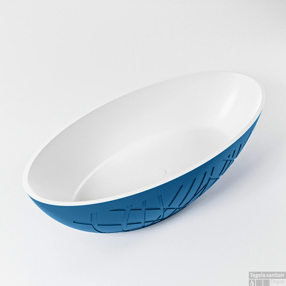 HOLM Vrijstaand Bad 180x85cm Kleur Jeans / Talc 1 HOLM Vrijstaand Bad 180x85cm Kleur Jeans / Talc