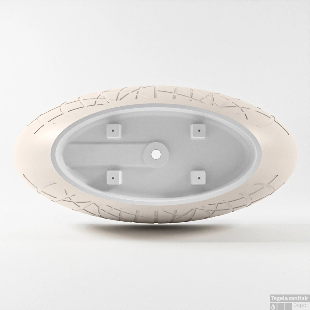 HOLM Vrijstaand Bad 180x85cm Kleur Linen / Talc 7 HOLM Vrijstaand Bad 180x85cm Kleur Linen / Talc - Afbeelding 7