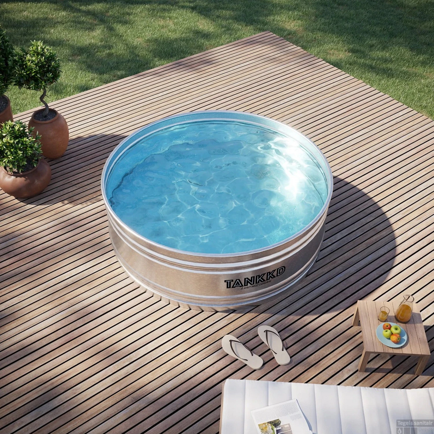 Tankkd IJsbad | Black Label Round | 152cm | Aluminium 2 Tankkd IJsbad | Black Label Round | 152cm | Aluminium - Afbeelding 2