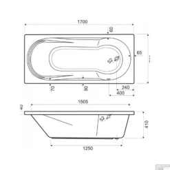 Zalig Baden Verkoopwinkel -Zalig Baden Verkoopwinkel inbouw ligbad wisa fontana 170x75x41 cm wit tech