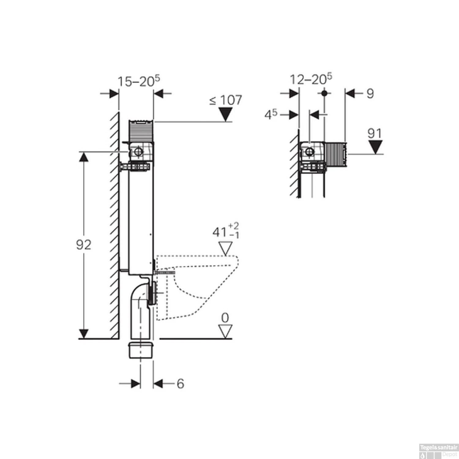 Inbouwreservoir Geberit Kombifix H98 Omega UP 12 Cm 2 Inbouwreservoir Geberit Kombifix H98 Omega UP 12 Cm - Afbeelding 2