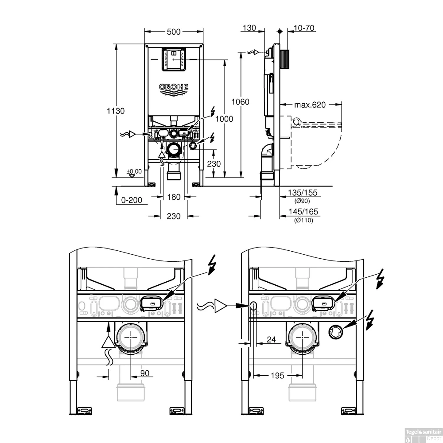 Inbouwreservoir Grohe Rapid SLX Met Afvoerbocht 3 Inbouwreservoir Grohe Rapid SLX Met Afvoerbocht - Afbeelding 3