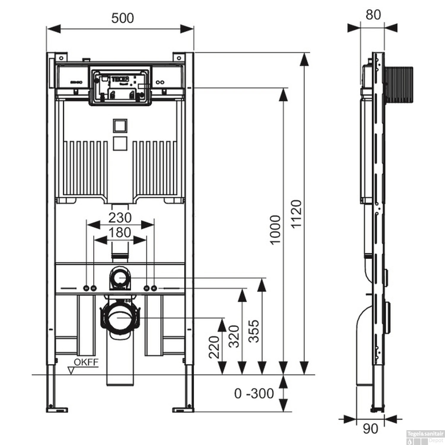 Inbouwreservoir TECE Profil Met Octa II-spoelkast 8 Cm Bouwhoogte 1120 Mm 2 Inbouwreservoir TECE Profil Met Octa II-spoelkast 8 Cm Bouwhoogte 1120 Mm - Afbeelding 2