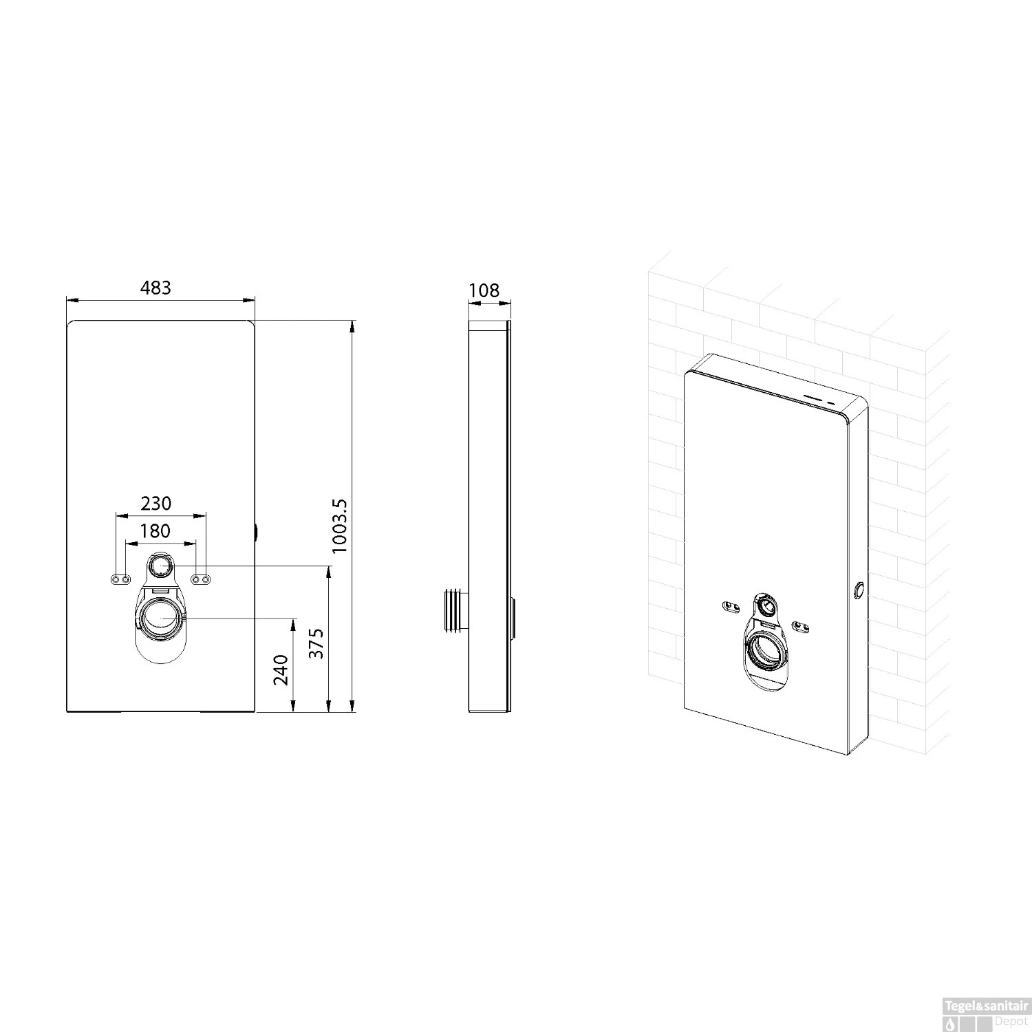 Inbouwreservoir Wiesbaden Sensor Met Ombouw Wit 4 Inbouwreservoir Wiesbaden Sensor Met Ombouw Wit - Afbeelding 4