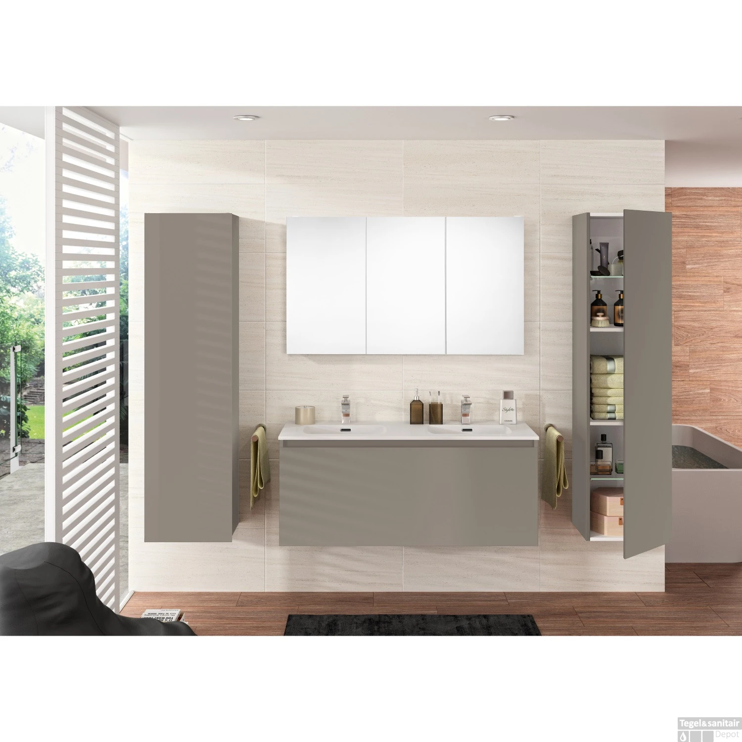 Kolomkast Allibert Nordik 41,5x156x37 Cm Ultra Mat Grijs 2 Kolomkast Allibert Nordik 41,5x156x37 Cm Ultra Mat Grijs - Afbeelding 2