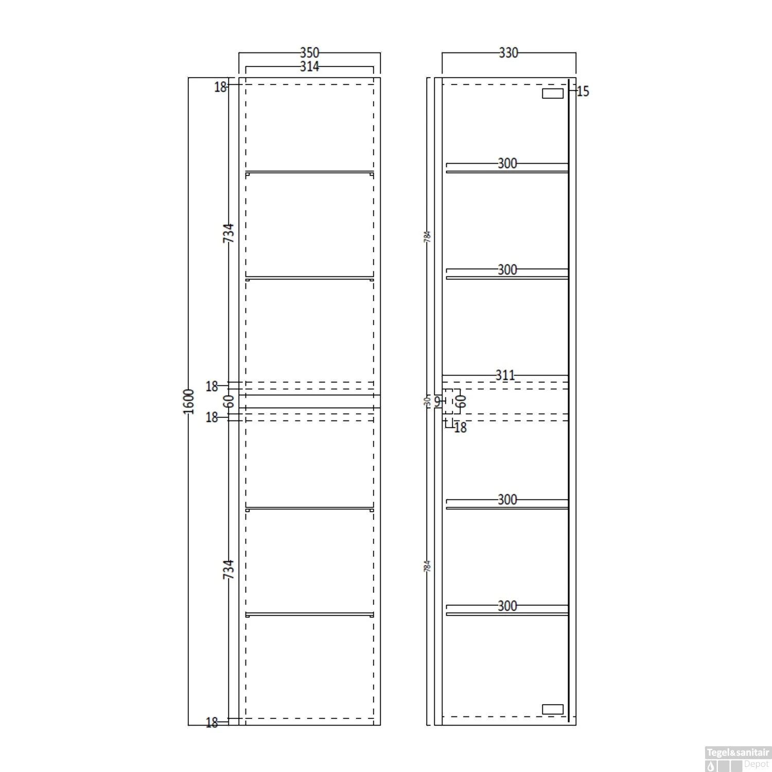 Kolomkast Boss & Wessing Paris 2 Deuren 160x35x35 Cm Dakota Oak 2 Kolomkast Boss & Wessing Paris 2 Deuren 160x35x35 Cm Dakota Oak - Afbeelding 2