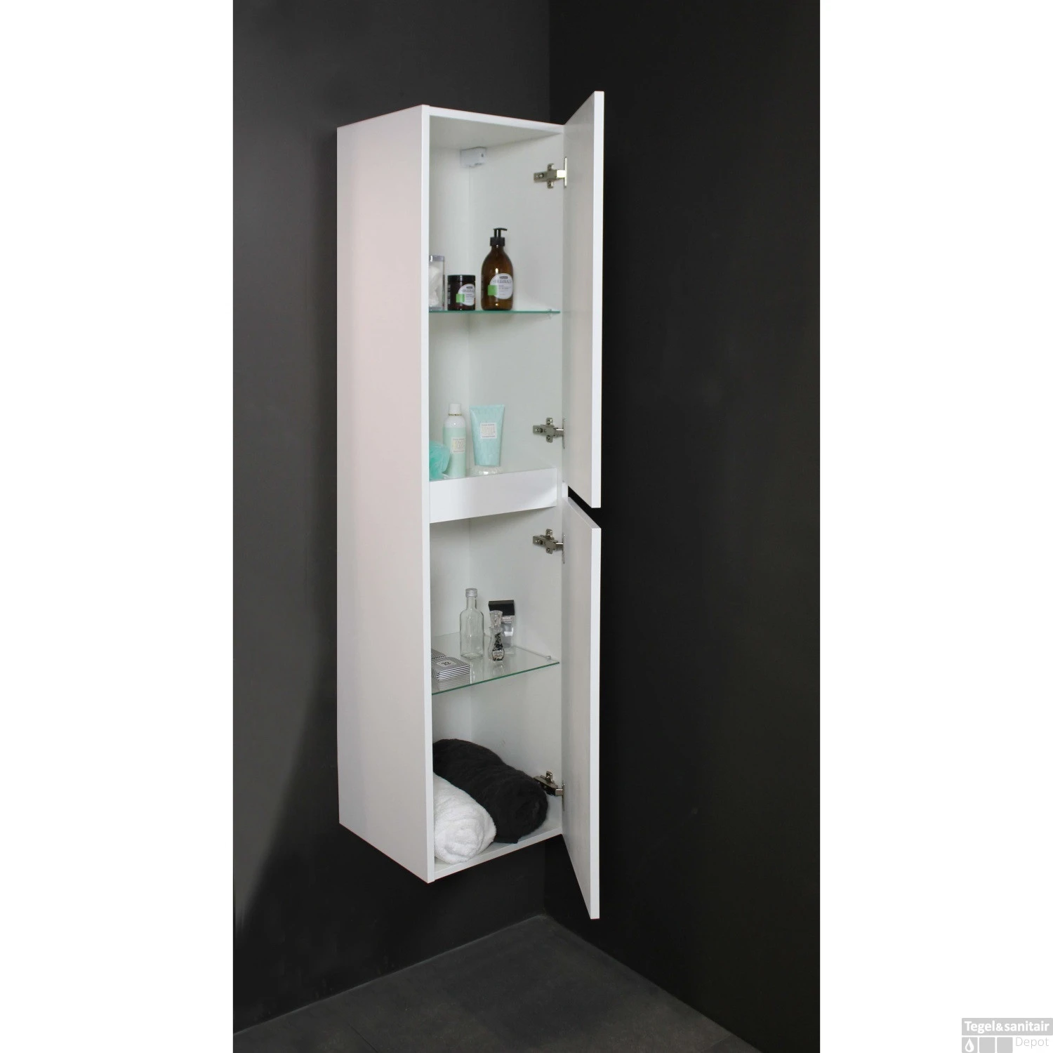 Kolomkast BWS Salt 35x35x150cm 2 Deuren Greeploos Ice White 2 Kolomkast BWS Salt 35x35x150cm 2 Deuren Greeploos Ice White - Afbeelding 2