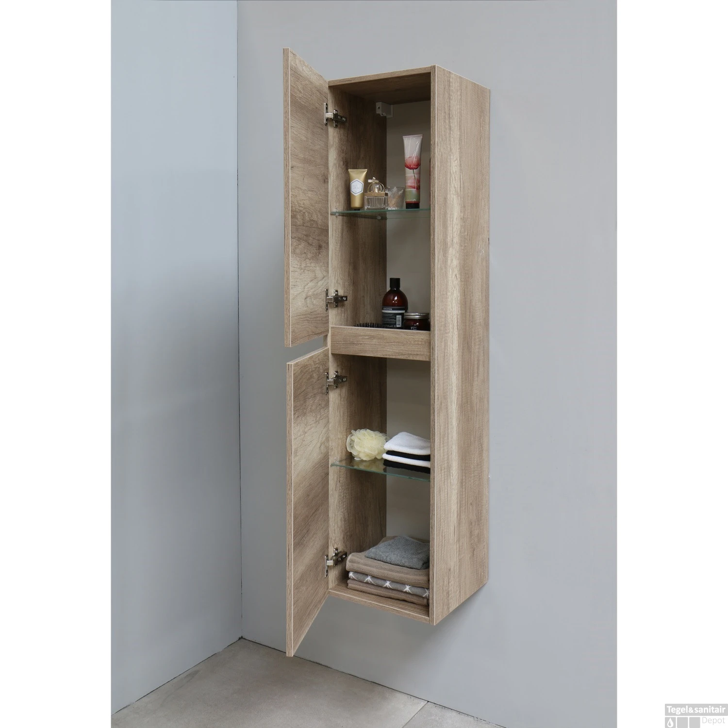 Kolomkast BWS Salt 35x35x150cm 2 Deuren Greeploos Scotch Oak 2 Kolomkast BWS Salt 35x35x150cm 2 Deuren Greeploos Scotch Oak - Afbeelding 2