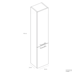 Kolomkast Differnz Somero 150x30x25 Cm Links-Rechts Wit -Zalig Baden Verkoopwinkel kolomkast differnz somero 150x30x25 cm links rechts wit tech