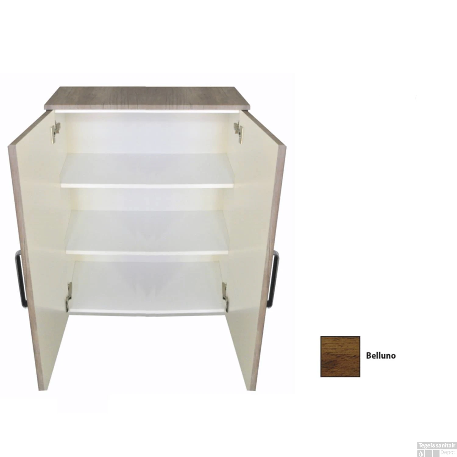 Kolomkast Dubbel Sanicare Q9/Q10/Q11 Soft-Closing Deuren Chromen Greep 90x67x32 Cm Belluno - Afbeelding 2