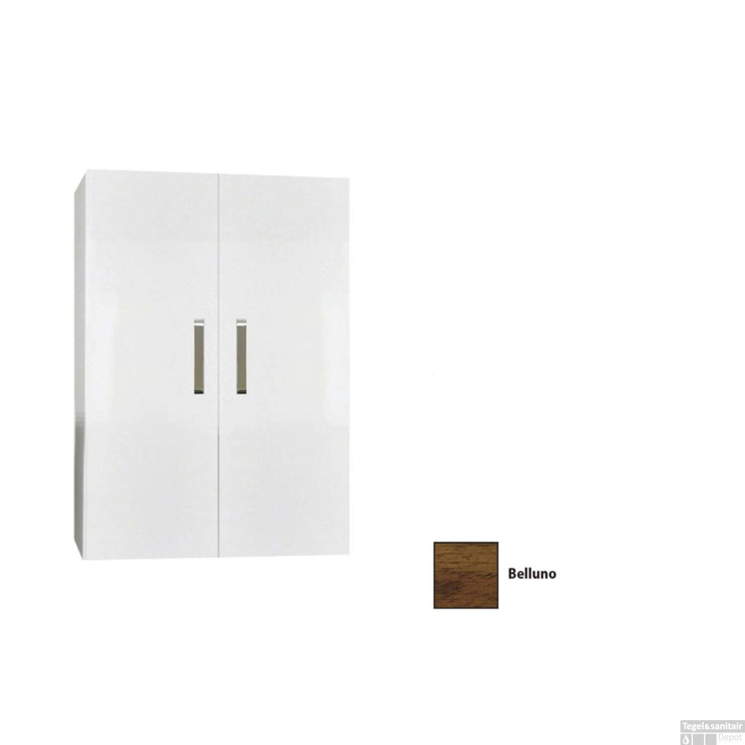 Kolomkast Dubbel Sanicare Q9/Q10/Q11 Soft-Closing Deuren Chromen Greep 90x67x32 Cm Belluno