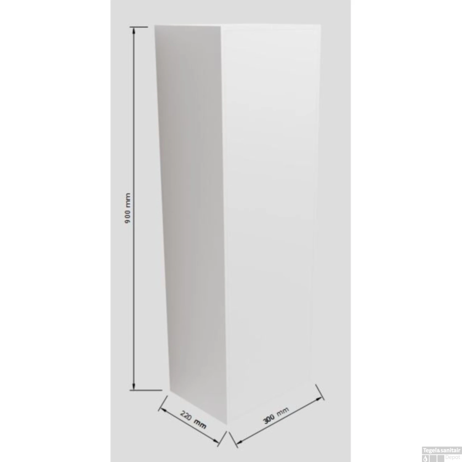 Kolomkast Mondiaz LAGOM 90cm Opbouw Linksdraaiend Mat Zwart - Afbeelding 4