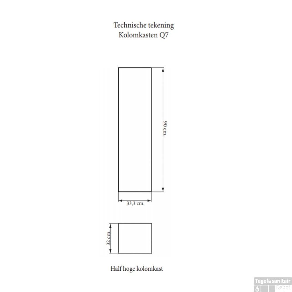 Kolomkast Sanicare Q4/Q15 1 Soft-Closing Deur 90x33,5x32 Cm Grey-Wood - Afbeelding 4