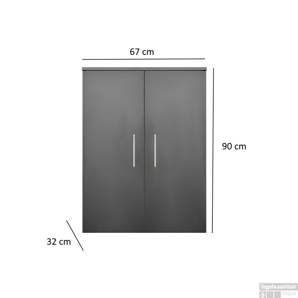 Kolomkast Sanicare Q4/Q15 2-Deurs Soft-Closing 90x67x32 Cm Hoogglans Wit 3 Kolomkast Sanicare Q4/Q15 2-Deurs Soft-Closing 90x67x32 Cm Hoogglans Wit - Afbeelding 3