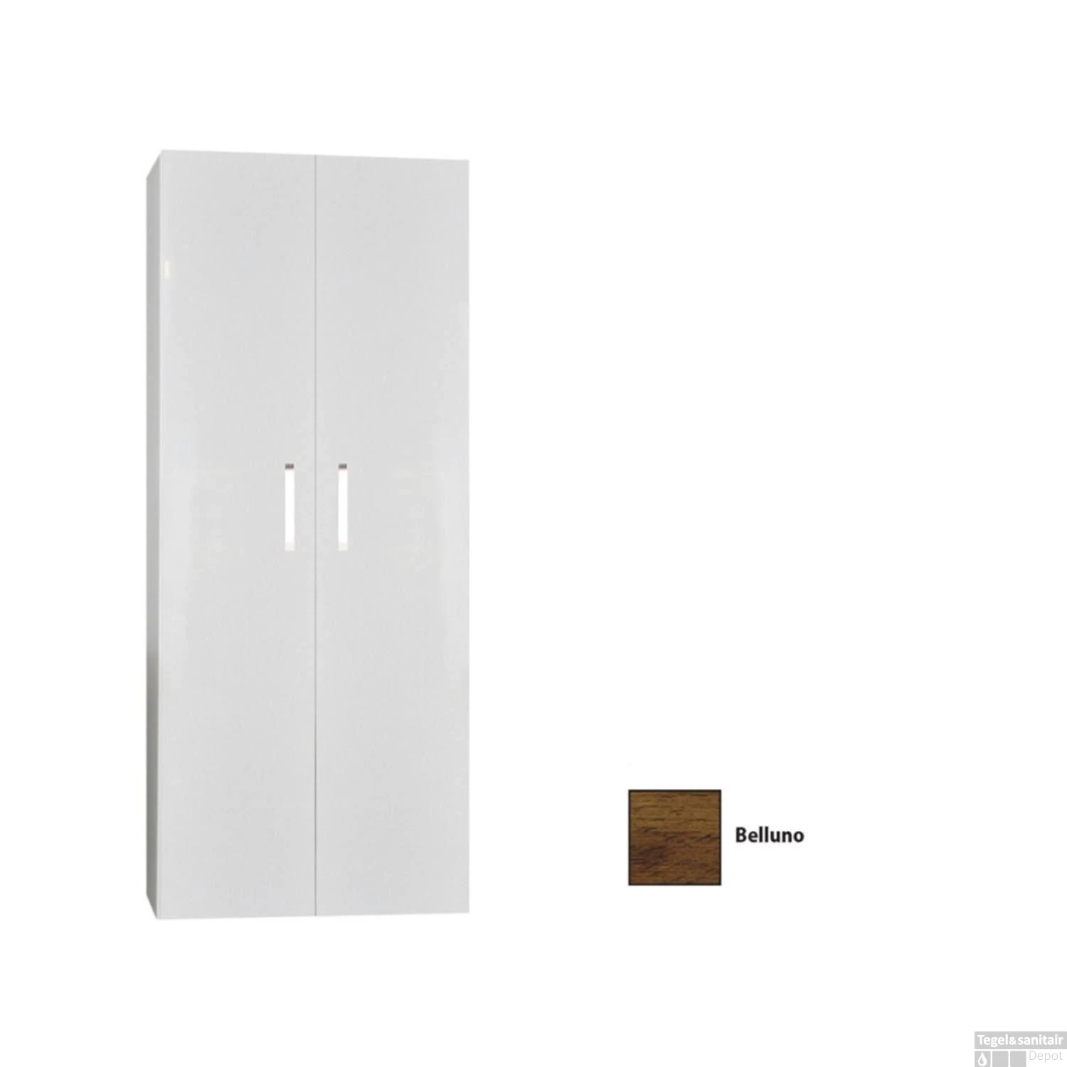 Kolomkast Sanicare Q1/Q12/Q17 2-Deurs Soft-Closing Chromen Greep 160x67x32 Cm Belluno